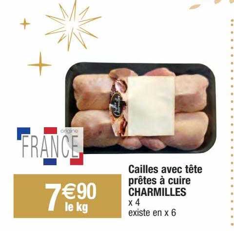 cailles avec tête prêtes à cuire charmilles