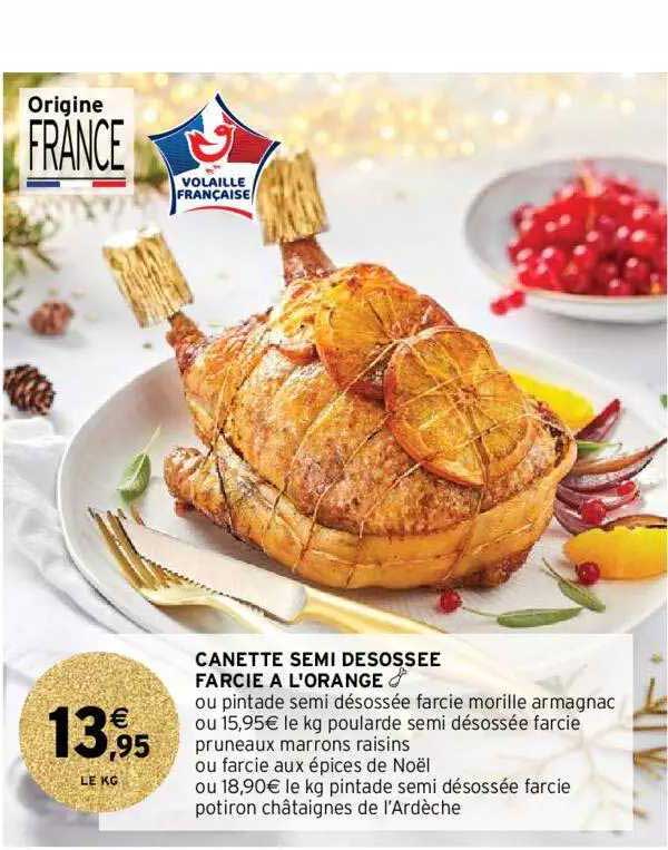 canette semi désossée farcie à l'orange