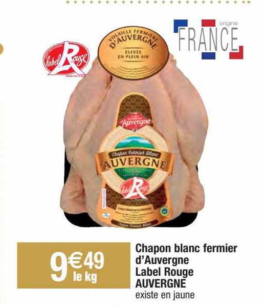 Chapon Blanc Fermier D'auvergne Label Rouge Auvergne