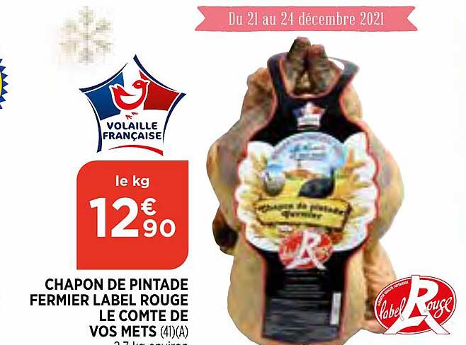 chapon de pintade fermier label rouge le comte de vos mets