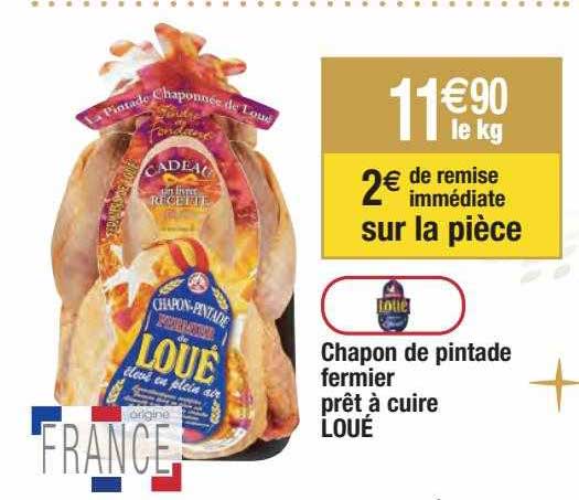 chapon de pintade fermier prêt à cuire loué