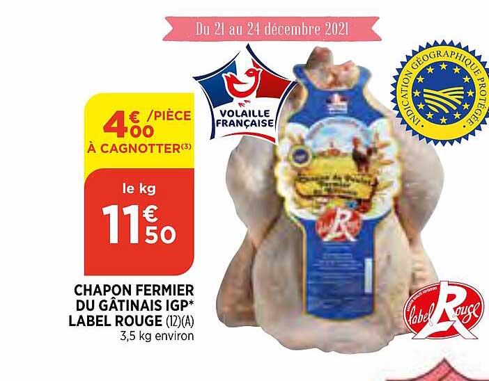 chapon fermier du gâtinais igp label rouge