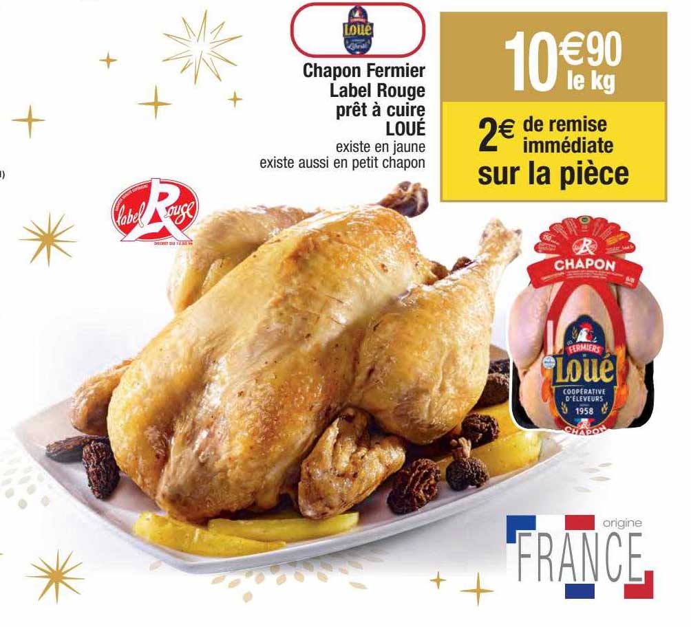 chapon fermier label rouge prêt à cuite loué
