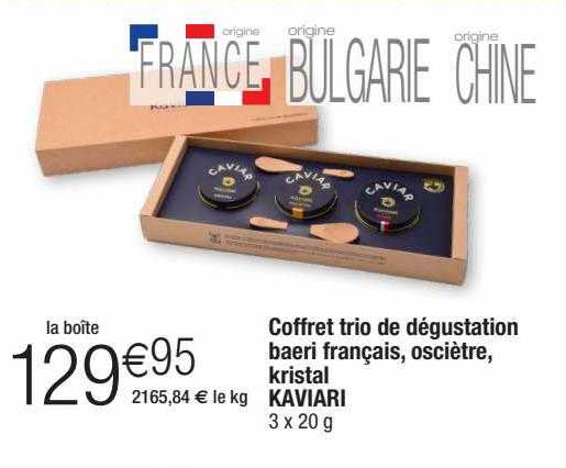 Coffret Trio De Dégustation Baeri Français, Osciètre, Kristal Kaviari