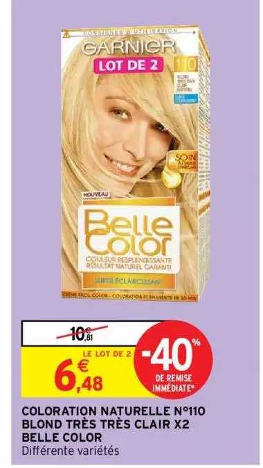 coloration naturelle n°110 blond très très clair 2 belle color