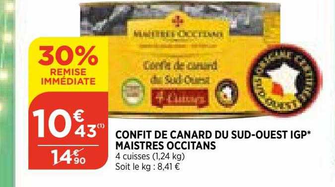 confit de canard du sud-ouest igp maistres occitans