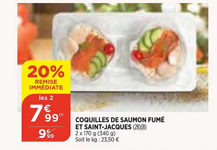 coquilles de saumon fumé et saint-jacques
