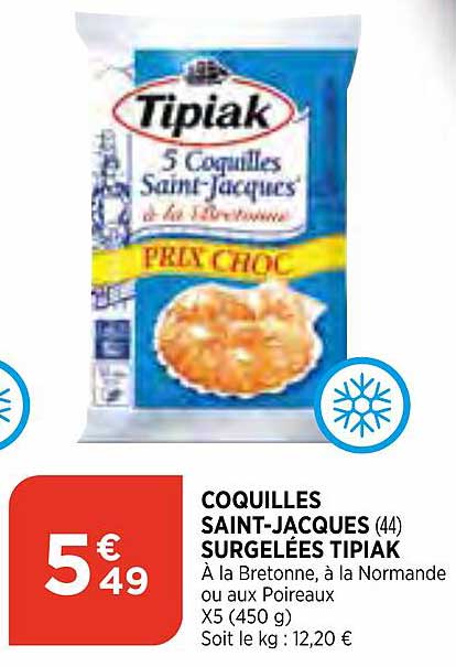 Coquilles Saint-jacques Surgelées Tipiak