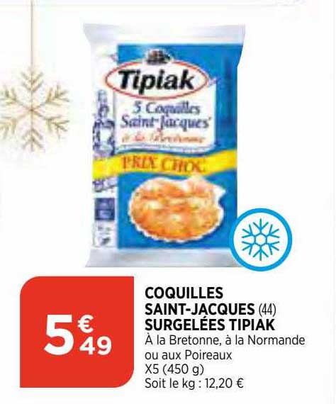 coquilles saint-jacques surgelées tipiak
