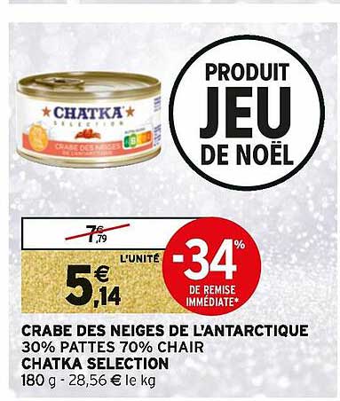 crabe des neiges de l'antarctique chatka sélection