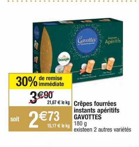 crêpes fourrées instants apéritifs gavottes