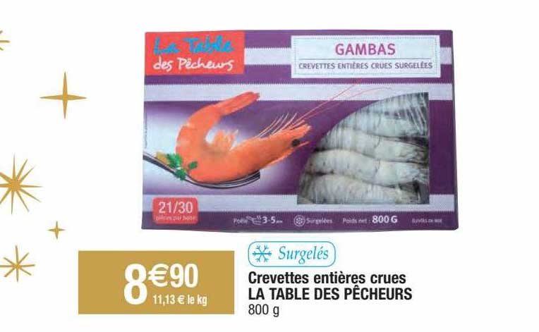 crevettes entières crues la table des pêcheurs