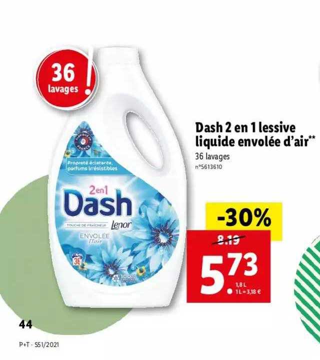 dash 2 en 1 lessive liquide envolée d'air