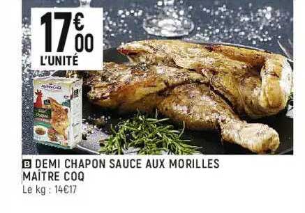 demi chapon sauce aux morilles maître coq