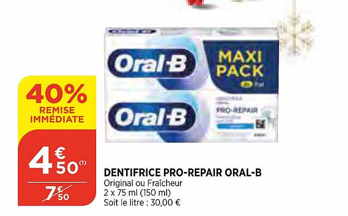 dentifrice pro-repair oral-b