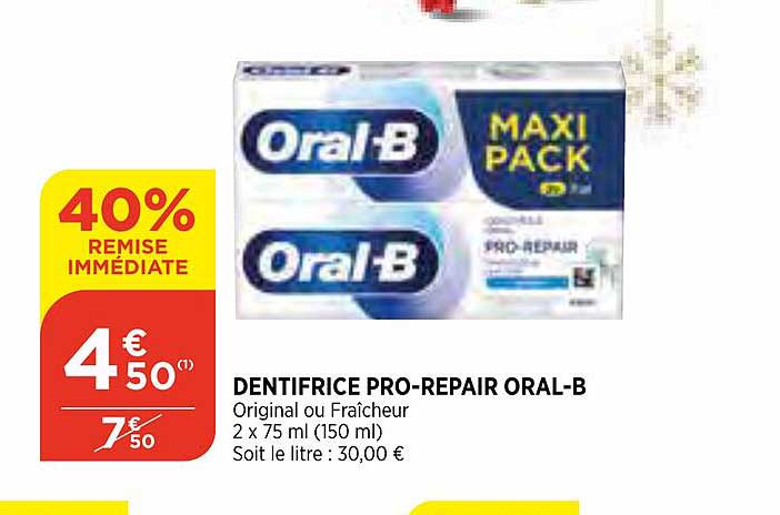 dentifrice pro-repair oral-b
