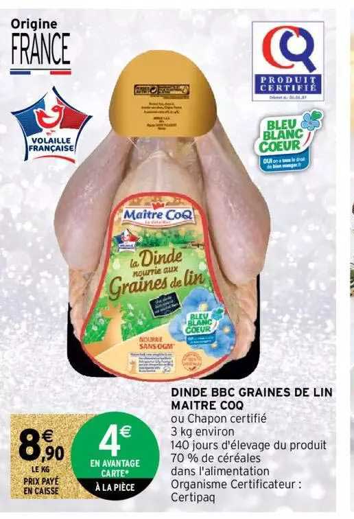dinde bbc graines de lin maître coq