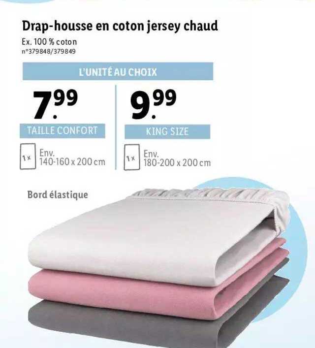 drap-housse en coton jersey chaud