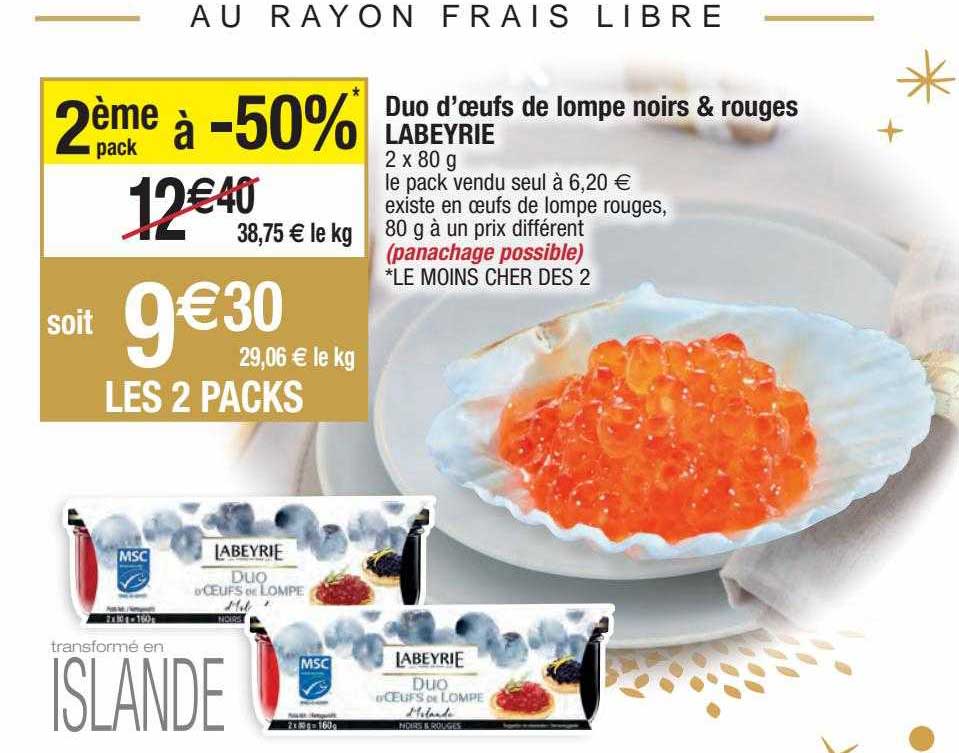 duo d'oeufs de lompe noirs & rouges labeyrie