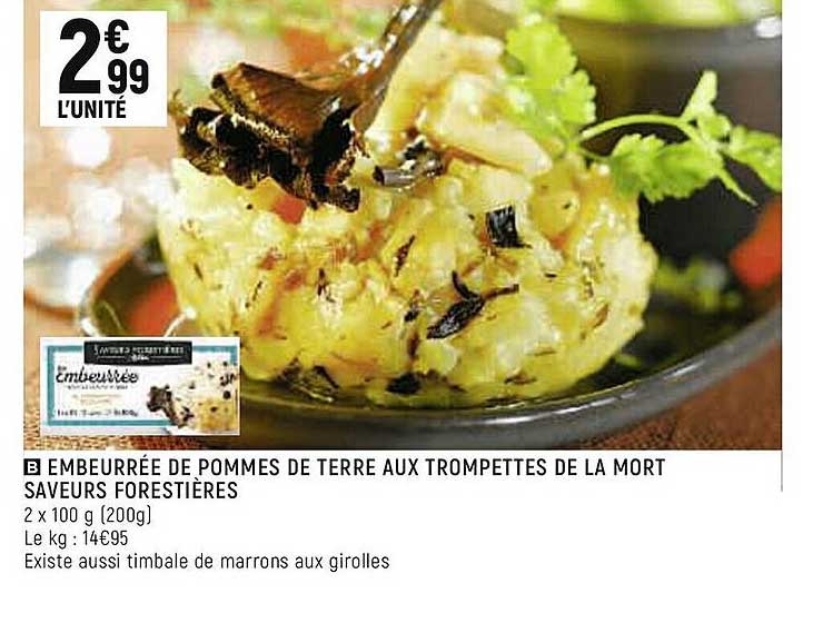 emberrée de pommes de terre aux trompettes de la mort saveurs forestières