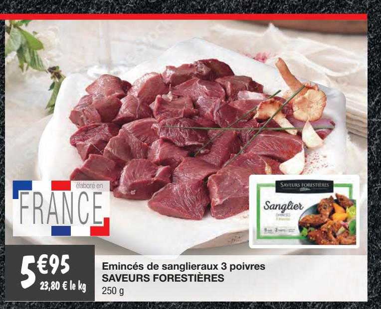 émincés de sanglieraux 3 poivres saveurs forestières