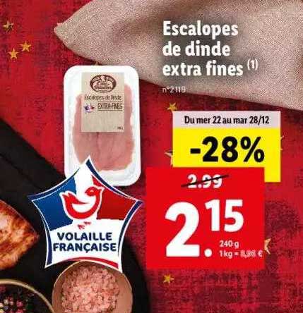 Escalope De Dinde Extra Fines