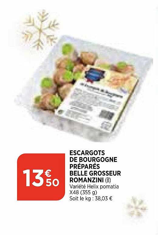 escargots de bourgogne préparés belle grosseur romanzini