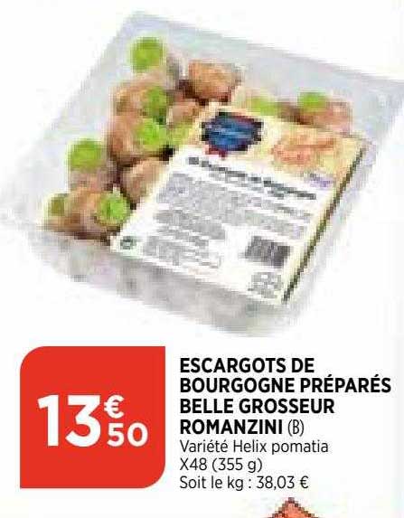escargots de bourgogne préparés belle grosseur romanzini