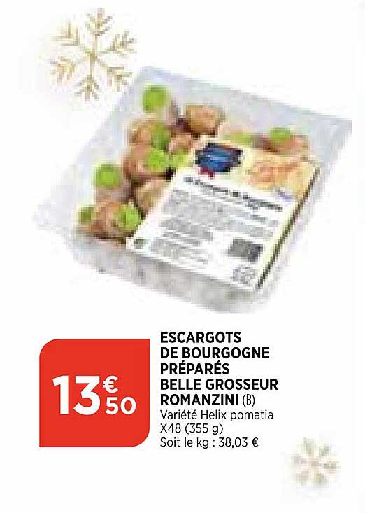 escargots de bourgognes préparés belle grosseur romanzini