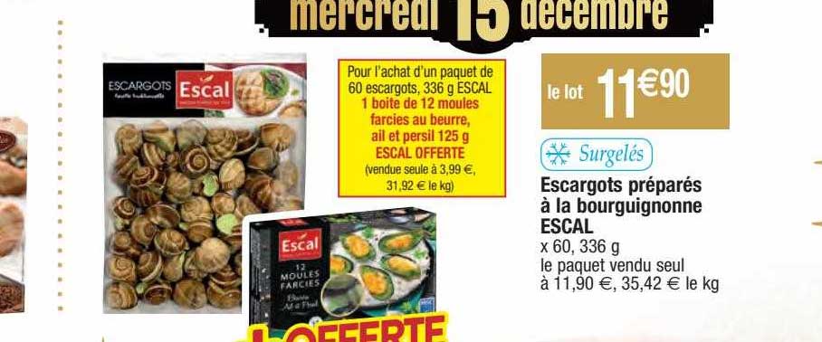 escargots préparés à la bourguignonne escal