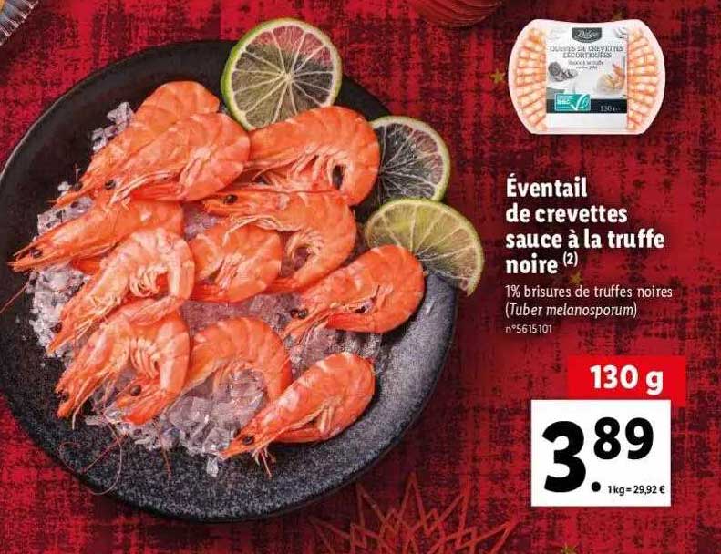 éventail De Crevettes Sauce à La Truffe Noire