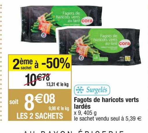 fagots de haricots verts lardés