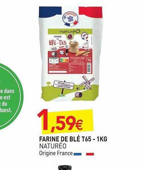 Farine De Blé T65 Naturéo - 1 Kg