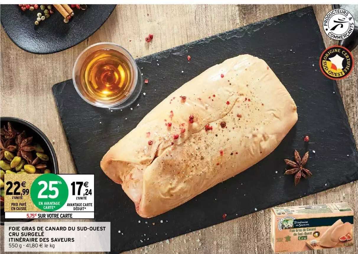 foie gras de canard du sud-ouest cru surgelé