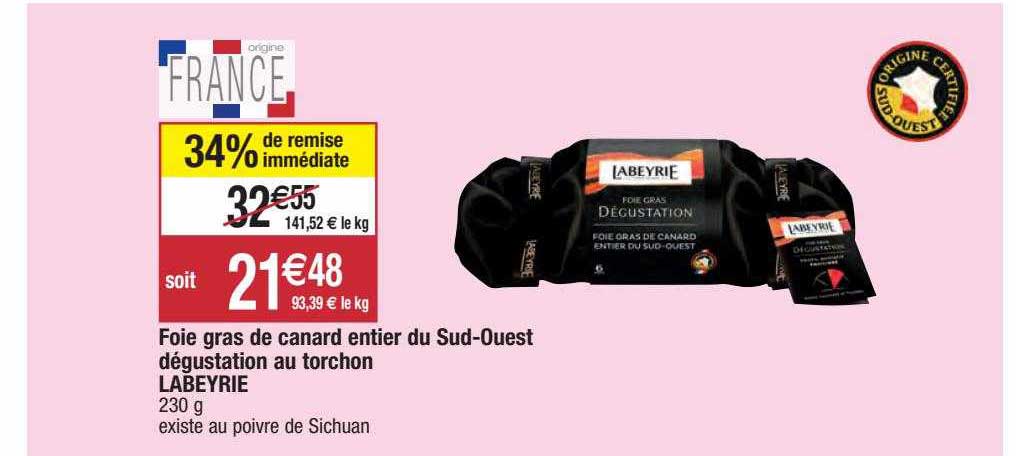 foie gras de canard entier du sud-ouest dégustation au torchon labeyrie