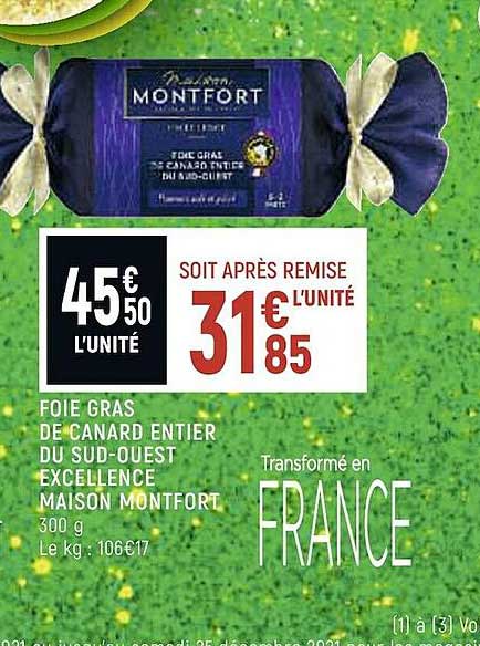 foie gras de canard entier du sud-ouest excellence maison montfort