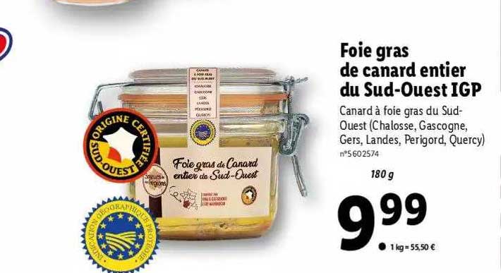 foie gras de canard entier du sud-ouest igp