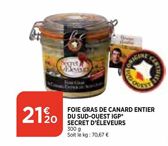 foie gras de canard entier du sud-ouest igp secret d'éleveurs