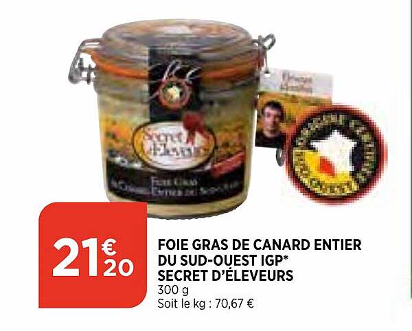 foie gras de canard entier du sud-ouest igp secret d'éleveurs