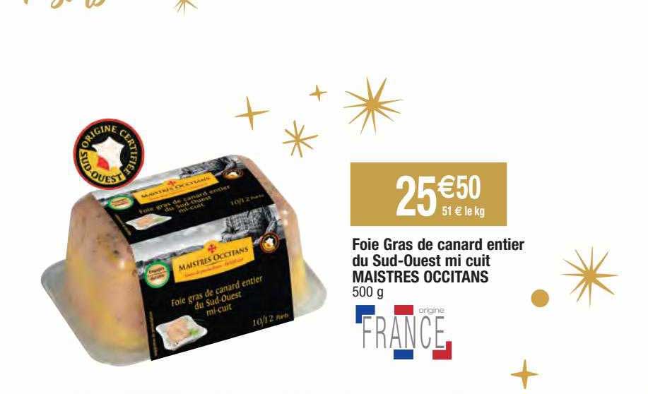 foie gras de canard entier du sud-ouest mi cuit maistres occitans