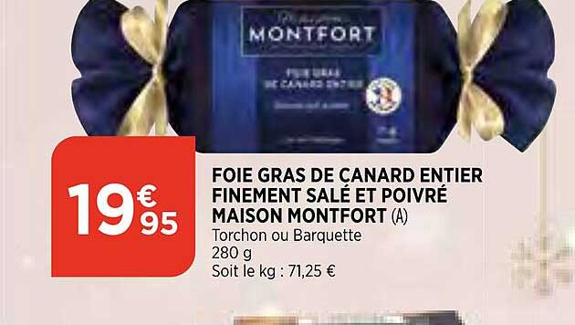 foie gras de canard entier finement salé et poivré maison montfort