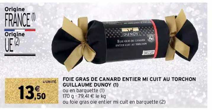 foie gras de canard entier mi cuit au torchon guillaume dunoy