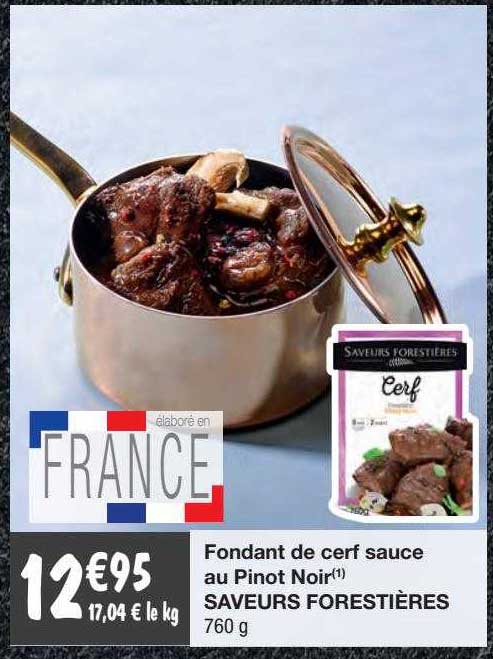 fondant de cerf sauce au pinot noir saveurs forestières