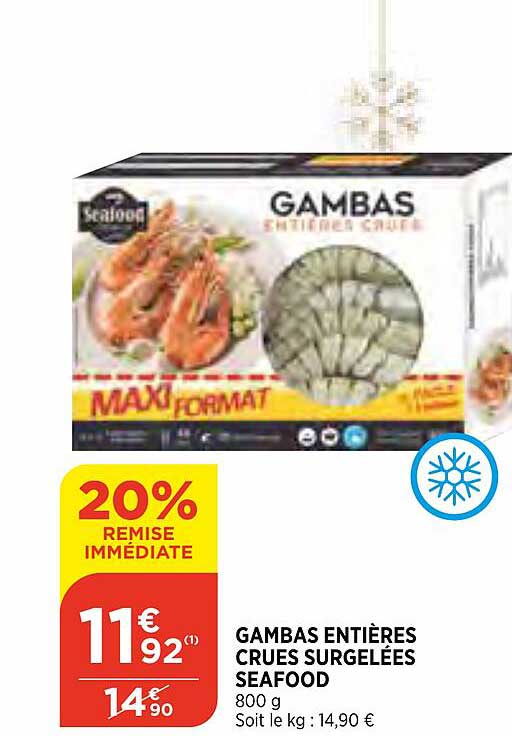Gambas Entières Crues Surgelées Seafood