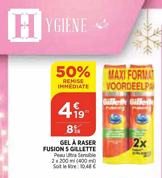 gel à raser fusion 5 gillette