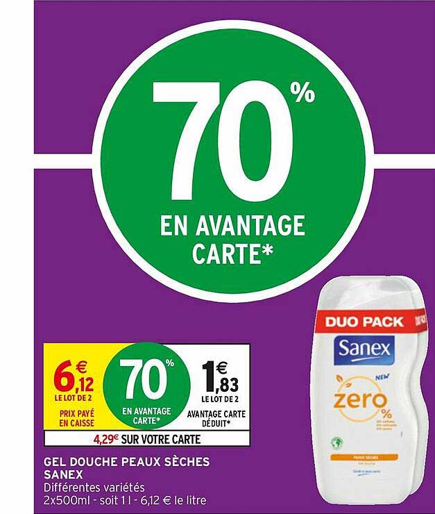 gel douche peaux sèches sanex