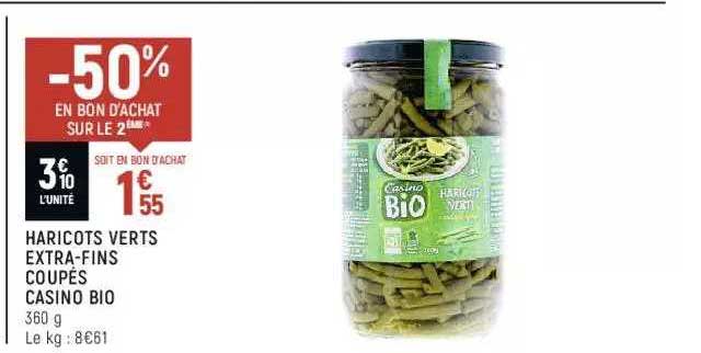 haricots verts extra-fins coupés casino bio