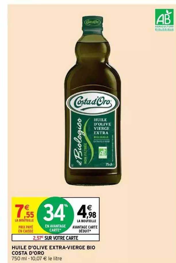 huile d'olive extra-vierge bio costa d'oro