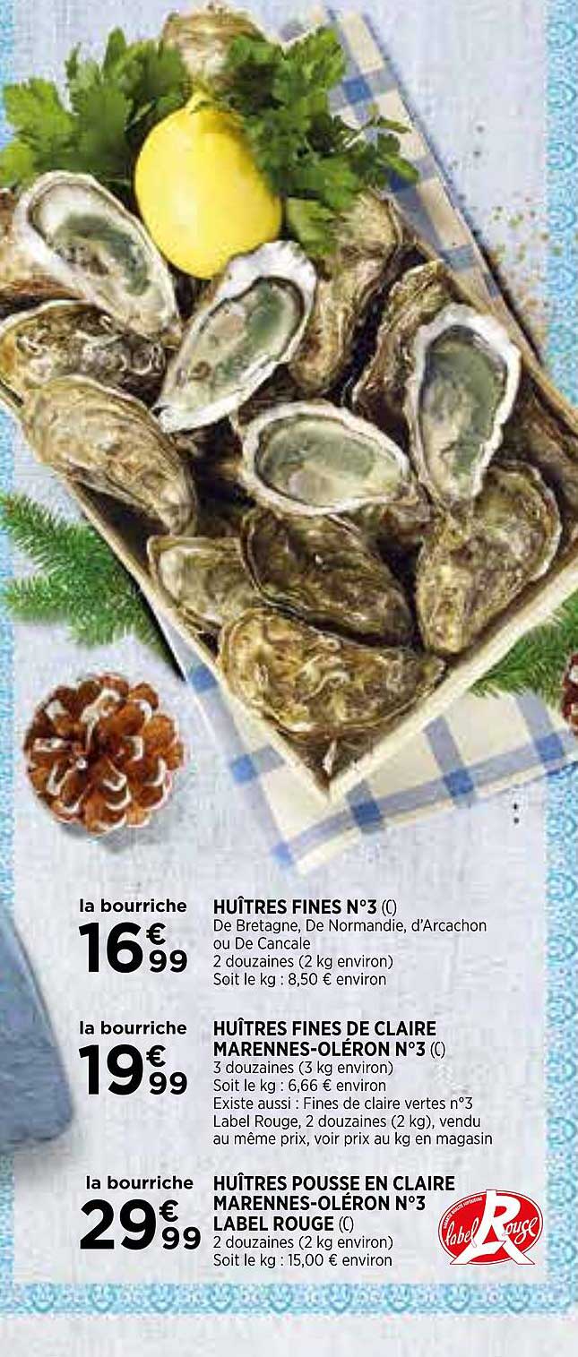 huîtres fines n°3, huîtres fines de claire marennes-oléron n°3, huîtres pousse en claire marennes-oléron n°3 label rouge