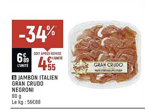 jambon italien gran crudo negroni